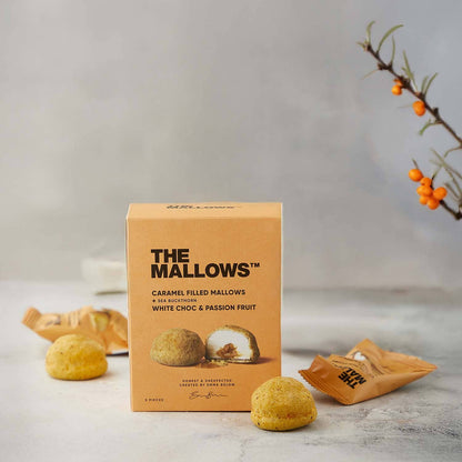Caramel Filled Mallows, White Chocolate & Passion Fruit - The Mallows
