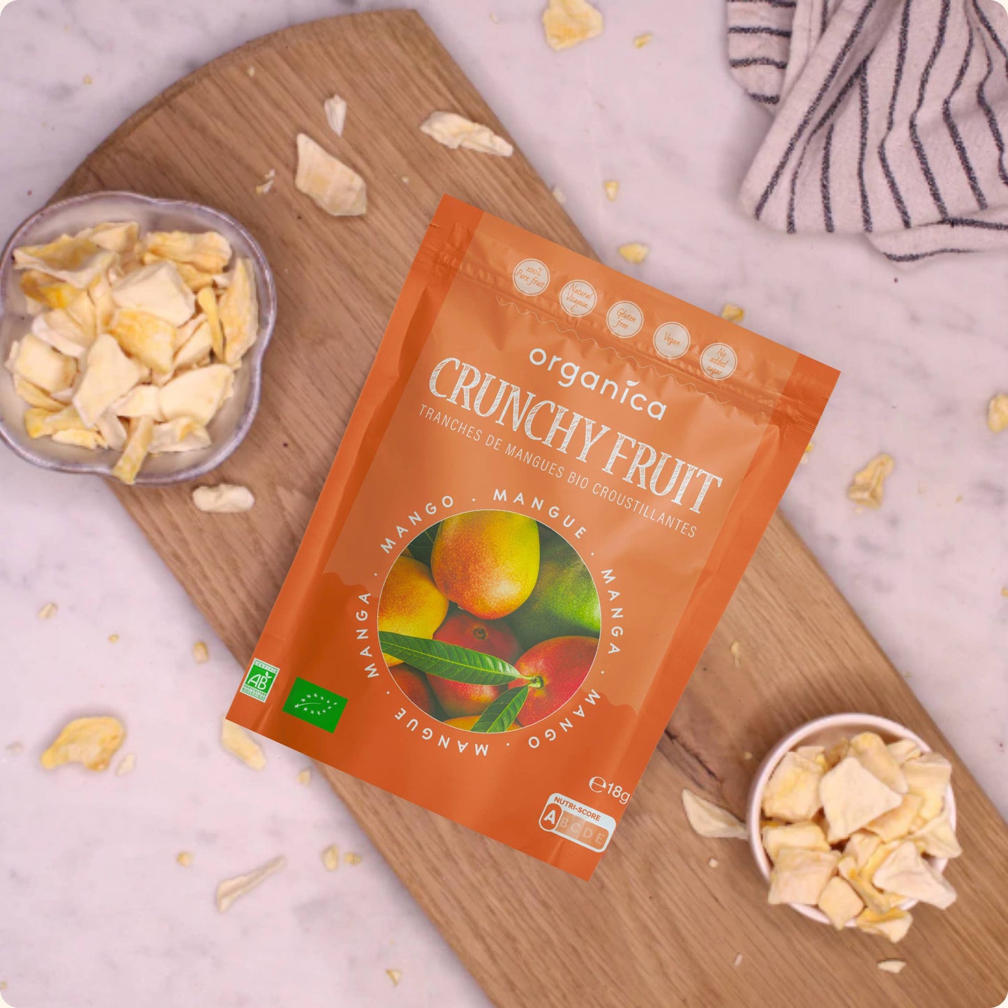 Organic freeze-dried mangoes 100% pure fruit | Organica Food