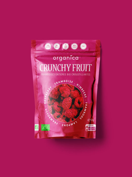 Organic freeze-dried raspberries 100% pure fruit | Organica Food
