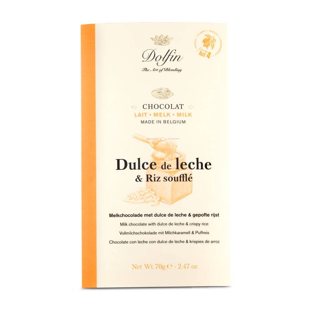 Milk Chocolate with Dulce De Leche & Puffed Rice -Dolfin