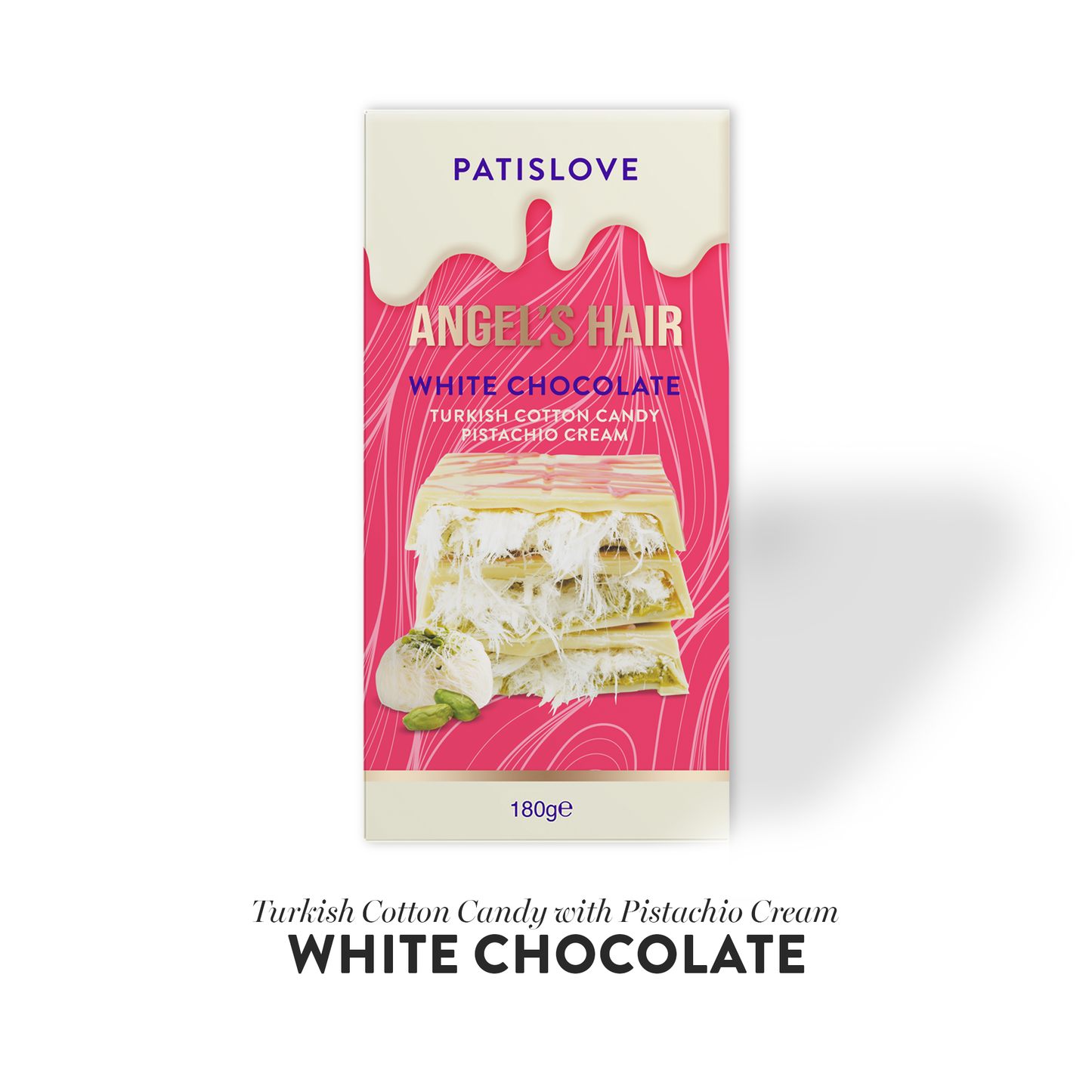 Angel’s Hair White Chocolate Pistachio & Cotton Candy - Patislove