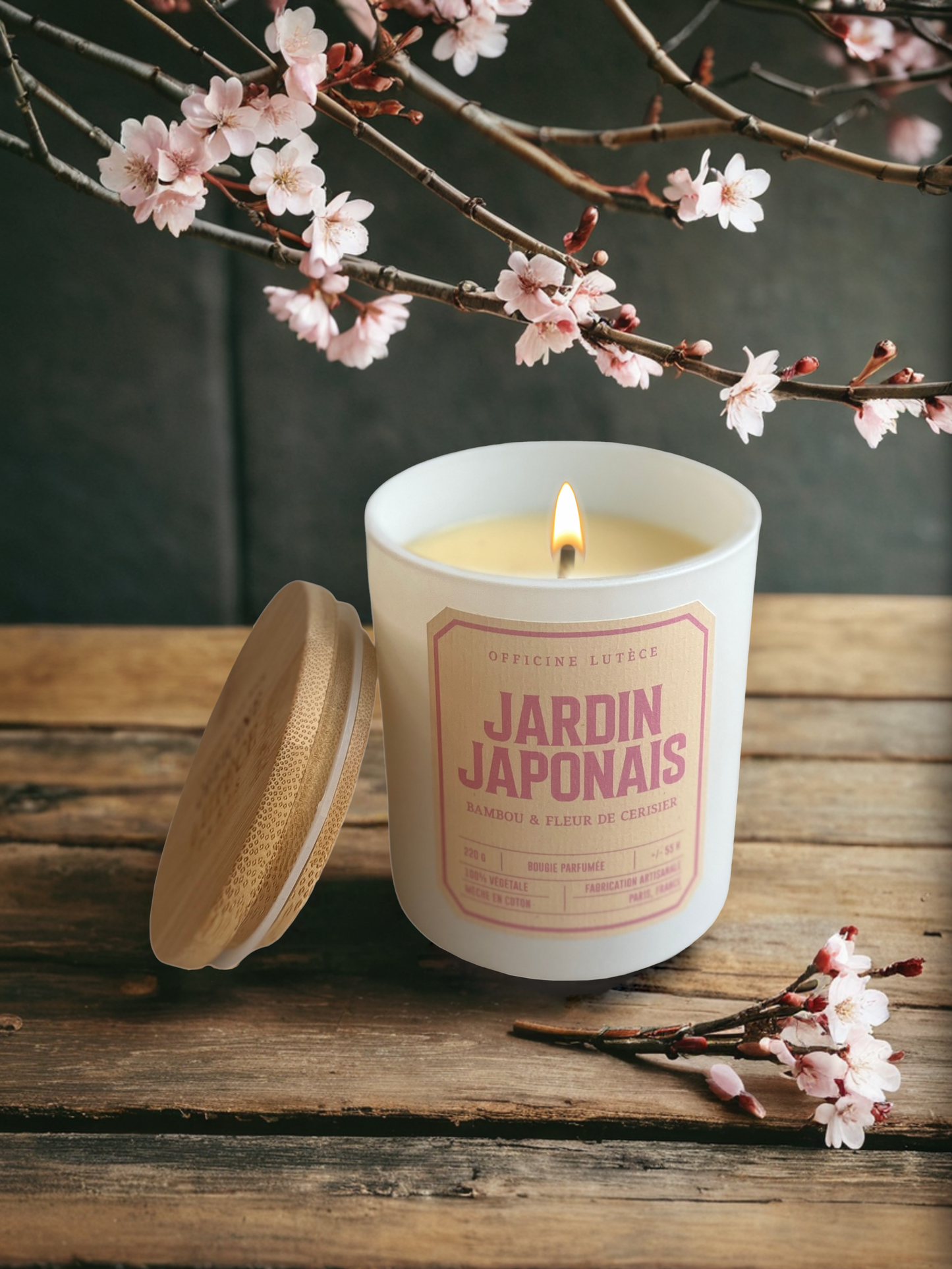 « Japanese Garden » Scented Candle Bamboo & Cherry Blossom - Officine Lutece