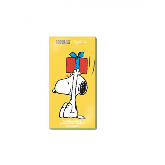 Snoopy - Dark Chocolate Bar with Candied Oranges - GIFT