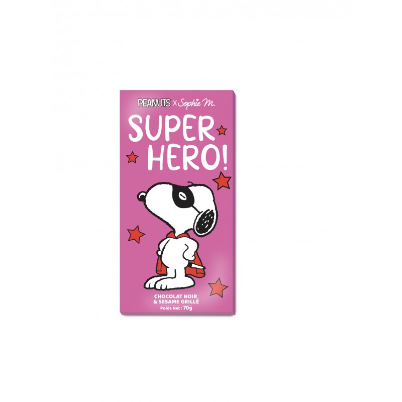 Snoopy - Dark Chocolate Bar with Toasted Sesame - SUPER HERO