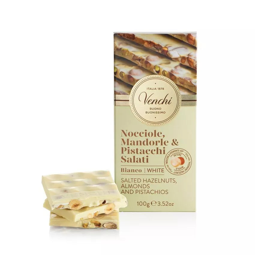 White Chocolate Bar with Salted Nuts - Venchi